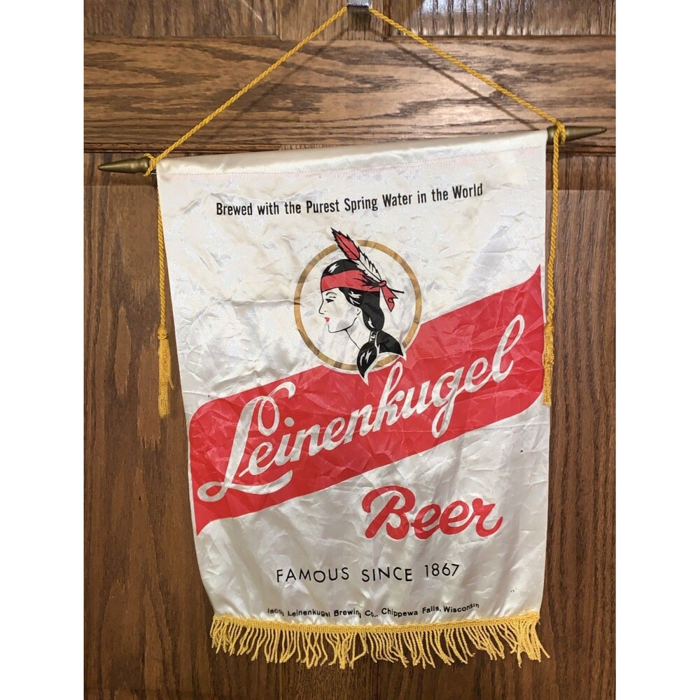 Leinenkugel's Beer Advertising Banner Flag Fringe Indian Man Cave Bar